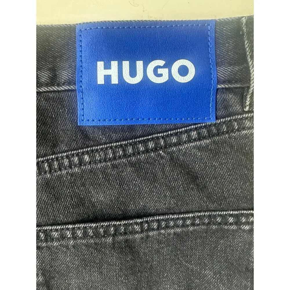 HUGO Boss Jonah Straight Button Fly Jeans Men's 32 x 32 Black Denim NWT
